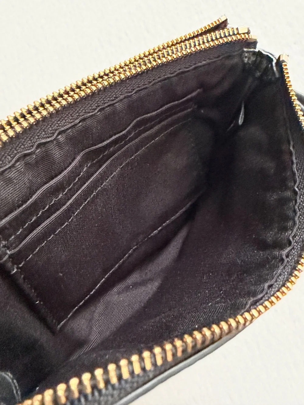 COACH Pebbled Leather Double Corner Zip Wristlet, Black